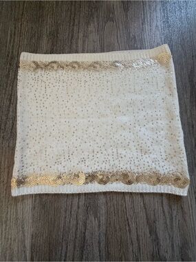 Calvin Klein Cream Sequin Trim Knit Mini Skirt